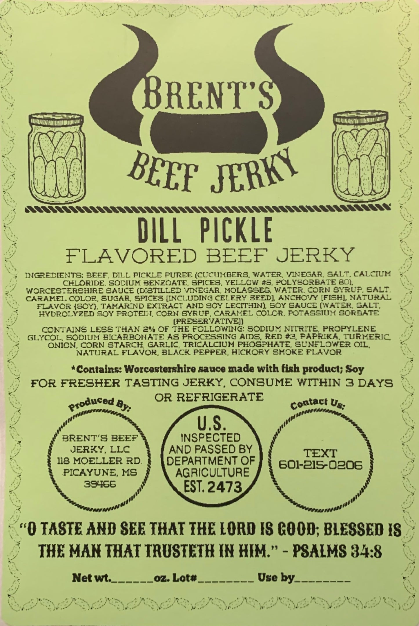 Brent's Beef Jerky (2oz. package)